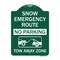 Signmission Snow Emergency Route Tow Away Zone W/ Graphic, Green & White Aluminum Sign, 18" x 24", GW-1824-22887 A-DES-GW-1824-22887 - alternate 1
